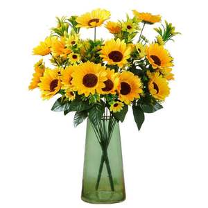 Ramo de Girasoles Secos, Flor Artificial Decorativa, Flor Artificial para Decoración de Sala de Estar, Mueble de TV, Mesa de Comedor - Product Image 1