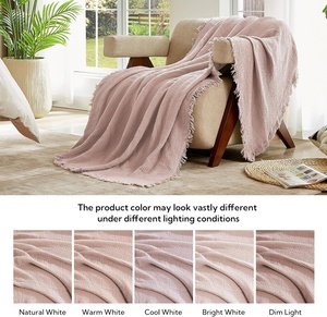 Coperta in Mussola Morbida con Nappe, Leggera e Traspirante in Cotone, per Divano e Letto, Adatta a Tutte le Stagioni - Product Image 5