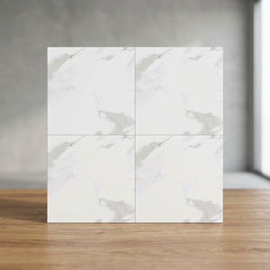 Carrelage de sol en céramique émaillée métallique 40x40cm pour salon, porcelaine premium, effet marbre, intérieur - Product Image 2