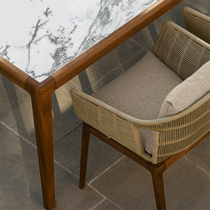 Nordic 6 Seater White Marble <b>Bbq</b> Tabl Pit Set Garden Dining <b>Table</b> Set Rattan Modern Outdoor Dining <b>Tables</b> Dining <b>Table</b> Set - Product Image 5