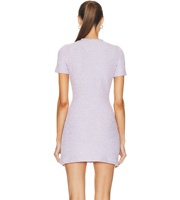 Violet manches courtes col rond tricoté bouton poche Design Sequin élégant Sexy Slim Fit dames décontracté travail confort Mini robe