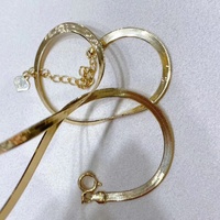 Bracelet personnalisé en or massif 18k, chaîne serpent plate, pour femmes et hommes, nouveau