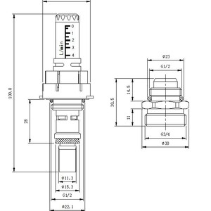 เครื่องวัดการไหลของน้ำแบบปรับพื้นที่ได้ JIAODU DN15 เกลียวทองแดง สำหรับระบบประปา - Product Image 5