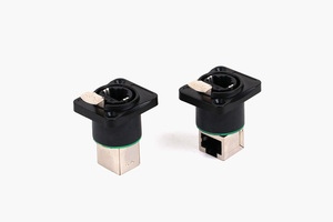 RJ45 महिला चेसिस सॉकेट सॉकेट 90/180 शील्ड ईथरनेट कनेक्टर और जस्ता मिश्र धातु आवास - Product Image 5