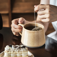Mug en céramique rétro grande capacité, logo personnalisé, vente en gros, tasse à café pour la maison, le bureau, les cadeaux, passe au lave-vaisselle