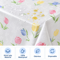 Nappe de pique-nique décorative florale pour enfants, nappe en plastique imprimée sur mesure, jetable et imperméable