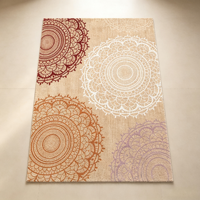 Tapis en polyester de style rétro européen de luxe, grande surface, lavable en machine, tapis de chambre à coucher