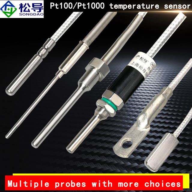 Pt100/Pt1000 Platinum Thermistor Roll End Encapsulation Waterproof Oil Temperature Probe Surface Armored Temperature Sensor OEM