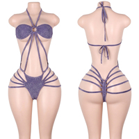 Tenue de danse exotique de créateur, scintillante, en filaments argentés, pour strip-teaseuse, tenue de serveuse de bouteilles, string, vêtements de scène de club, de danse et de fête