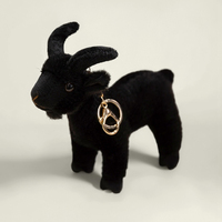 Peluche super douce de chèvre noire et blanche avec jouet de remplissage en coton PP et cadeau anti-Stress pour les enfants
