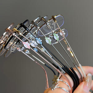 Monture de lunettes en métal irrégulière mignonne, anti-lumière bleue, monture complète, design unisexe tendance P5 23096 - Product Image 2