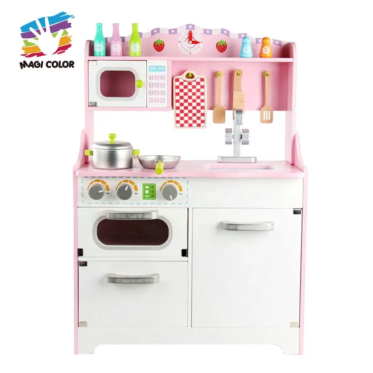 Kitchens For Children New Hottest Pretend Play Modern Pink Wooden Kitchen Playsets For Children W10C482