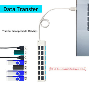 ฮับ <span class=keywords><strong>USB</strong></span> 2.0 แบบหลายพอร์ต 7 ช่อง สำหรับคอมพิวเตอร์และแล็ปท็อป - Product Image 2