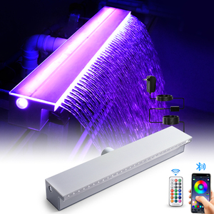 Hoge Kwaliteit Acryl Outdoor <span class=keywords><strong>Water</strong></span> Afdaling Kleurrijke Led Waterval Fontein Met Afstandsbediening Fonteinen Voor Zwembad Muur - Product Image 2
