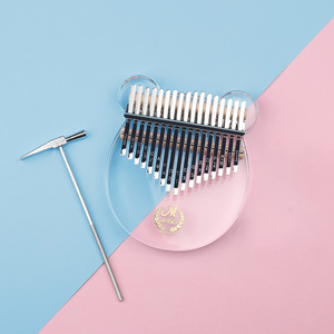 MABET MT-17 <span class=keywords><strong>Kalimba</strong></span> en aluminium transparent à 17 tons, écologique, pour débutants, piano à doigts, jouet anti-stress en forme d'ours - Product Image 1