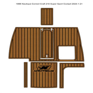 Plancher en teck EVA pour yacht marin Correct Craft 210 de 1996, lisse, durable, design contemporain et moderne, bois, extérieur, à clipser - Product Image 5