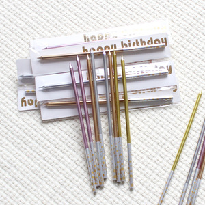 Huaming Bán Chạy Nến Hình Xoắn Ốc Chúc Mừng Sinh Nhật Kim Loại Dài Bó Sát Nến Đơn Gói Màu Vàng/Bạc Với Số Lượng Lớn - Product Image 4