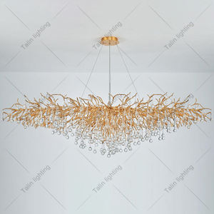 Candelabro Moderno de Lujo LED de Cristal Dorado para Comedor Sala de Estar Hotel Lámpara Colgante de Techo Accesorio de Arte Decorativo para el Hogar - Product Image 4