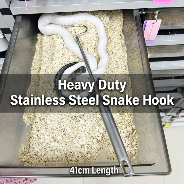 Heavy Duty Stainless Steel Snake Hook 41cm 16.2 Inch Professional Large Reptile Catcher Handling Tool Reptile Amphibian Supplies