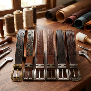 Men's Custom Cow Hide Leather Printed Casual Belt Solid Eco-Friendly Heavy Duty Steel Square Buckle <b>Lightweight</b> - Product Image 3