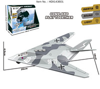 Jouets d'avion de chasse militaire à friction en plastique ABS inertiel HDX pour enfants avec son, certifiés CE