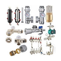 Système de chauffage radiant par le sol en laiton à 3 ports 12 boucles Pex Manifold Pipe With Control Valves