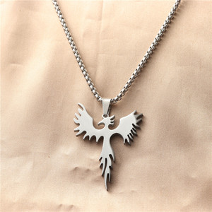 Collier pendentif Phénix en acier inoxydable pour homme, design animal géométrique, style punk rétro 23025 - Product Image 1