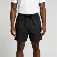 Shorts de sport pour hommes à séchage rapide avec poches zippées, taille élastique, bande réfléchissante, shorts de course et de fitness, logo personnalisé, vente en gros