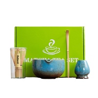 ESTICK Ensemble de thé matcha japonais en céramique, écologique, durable, résistant à la chaleur, de qualité alimentaire, portable, 7 pièces, cuite au four