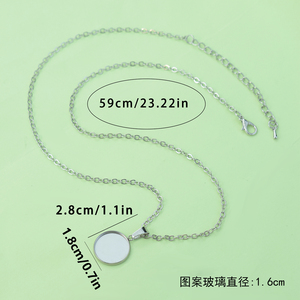 Collana in Acciaio Inossidabile Grezzo all'Ingrosso, Base per Ciondolo Circolare Personalizzabile da 16mm 20mm 25mm per Arte in Resina, Forniture per Creazione di Gioielli Fai-da-Te - Product Image 2