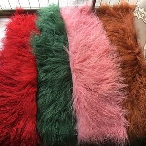 Tissu en fourrure de mouton mongol à <span class=keywords><strong>poils</strong></span> <span class=keywords><strong>longs</strong></span> et bouclés pour la sellerie automobile - Product Image 4