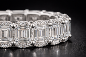 Elegante Anillo de Platino con Diamantes Cultivados en Laboratorio y Engaste Brillante, Joyería Fina para Mujer, Perfecto para Regalo de Novia - Product Image 4