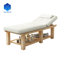 Lit de massage chiropratique réglable durable de qualité supérieure à 2 sections Table de massage facial en bois thaïlandais à vendre