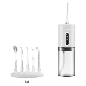 5 In 1 Nozzle Portable Charging Electric Water Flosser Teeth Cleaning Remove Dental Plague Bacteria Dental Jet Oral Irrigator