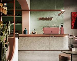 Diseño Interior Moderno y Ecológico para Cafetería, Reciclable, con Barra y Muebles de Exhibición Personalizados, Materiales Adaptables - Product Image 2