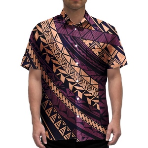 Camisas Aloha de Manga Corta con Diseño Tribal Polinesio para Hombre, Camisa de Botones de Buena Calidad, Camisas de Botones de Diseñador Extra Grandes - Product Image 1