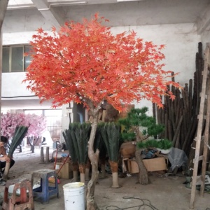 <span class=keywords><strong>Rami</strong></span> di <span class=keywords><strong>legno</strong></span> <span class=keywords><strong>decorativi</strong></span> e panno di seta lascia un albero di acero artificiale rosso alto 2.5m per esterno - Product Image 2