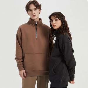 Custom Thick <b>Turtleneck</b> Zip up Hoodies Cotton <b>Mens</b> Design Logo Embroidery Unisex Blank Heavy <b>Men</b> <b>Turtleneck</b> Zip up Hoodie - Product Image 4