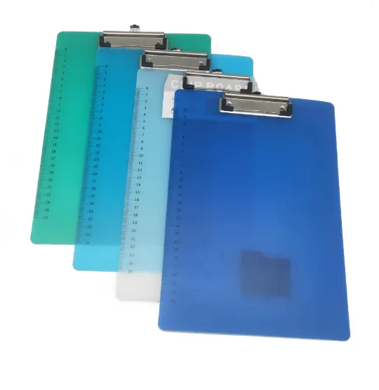 Nhà Sản Xuất Bán Trực Tiếp Thời Trang Thực Tế A4 Rõ Ràng Trong Suốt Không Thấm Nước Clipboard Với Thước Kẻ