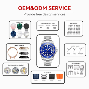 Reloj Mecánico Automático para Hombre con Logotipo de Marca Personalizado, Reloj de Pulsera de Buceo de Lujo de Acero Inoxidable Plateado, Los Mejores <span class=keywords><strong>Relojes</strong></span> para Hombre - Product Image 4
