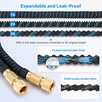 Nouveau tuyau d'arrosage extensible haute pression 2024 de 30 m avec connecteur en laiton massif et pistolet pulvérisateur 13 fonctions, ensemble de tuyaux d'eau flexibles en latex