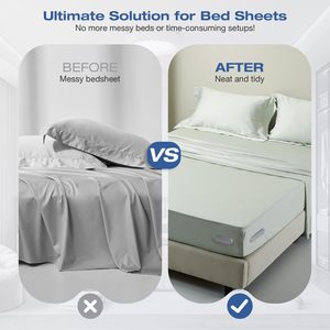 <b>Bed</b> <b>Sheet</b> Holder with Lock Straps Heavy Duty Corner Fitted Bedsheet Fasteners with Strips for Most Mattress No More Loose <b>Sheets</b> - Product Image 5