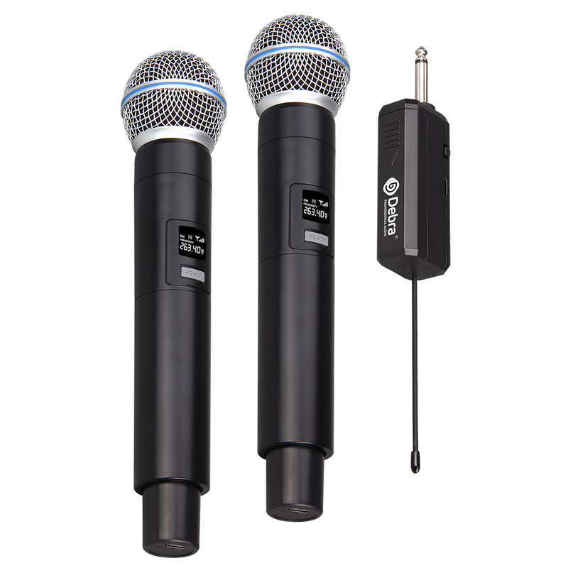 Dual Channel Handheld Wireless Microphone 50m