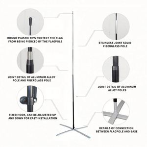 Promotional Teardrop <b>Banners</b> Custom Beach Flags 2-Sided Print Fiberglass and Aluminum Pole - Product Image 4