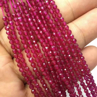 Perles de pierre rubis à facettes de 3mm pour la fabrication de bijoux