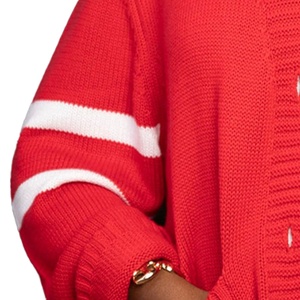 Cardigan en tricot acrylique pour femme Delta de haute qualité, col en V, avec logo personnalisé brodé et fermeture à un seul bouton - Product Image 5