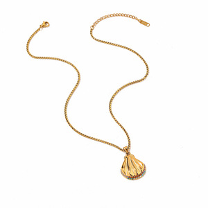 Shell Pendant <b>Necklace</b> 18k Gold Plated Colored Diamonds Women's Fashion Jewelry Party Leisure Style - Product Image 4