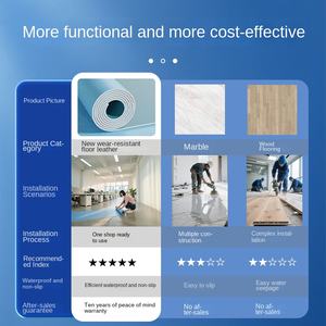 Autocollants de <span class=keywords><strong>sol</strong></span> en PVC épais pour intérieur, résistants à l'usure, imperméables, finition mate, imitation bois pour la maison - Product Image 2