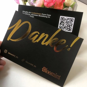 Chất lượng cao sang trọng lá vàng mờ Đen lá vàng dập kinh doanh thẻ giảm giá tùy chỉnh với mã QR - Product Image 1