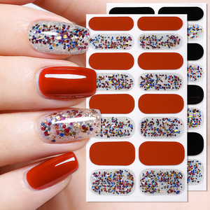 Autocollants pour ongles à 16 doigts, vente chaude, style européen et américain, 3D, enveloppants, imperméables, poudre onyx, <span class=keywords><strong>film</strong></span> brillant pour ongles, directement de l'usine - Product Image 2